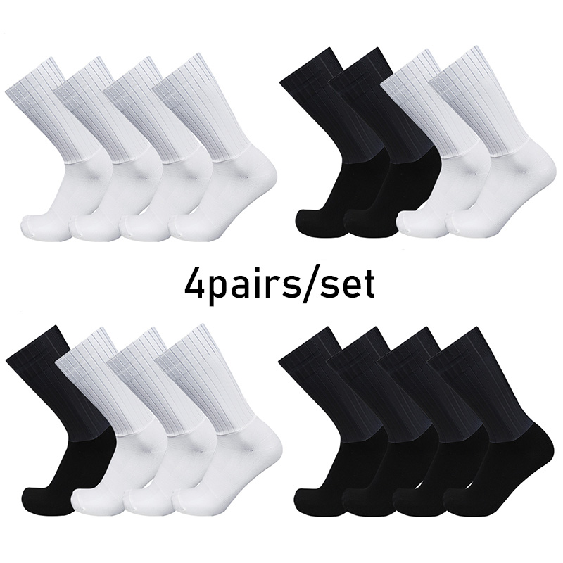 Ykyw Cycling Gear - Çorap 4 çift/takım Aero Saf Renk