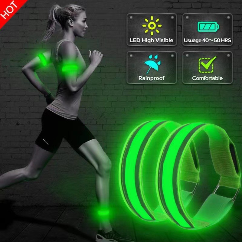 Cycling Gear Essentials - Yansıtıcı Kol Bantları Su Geçirmez LED